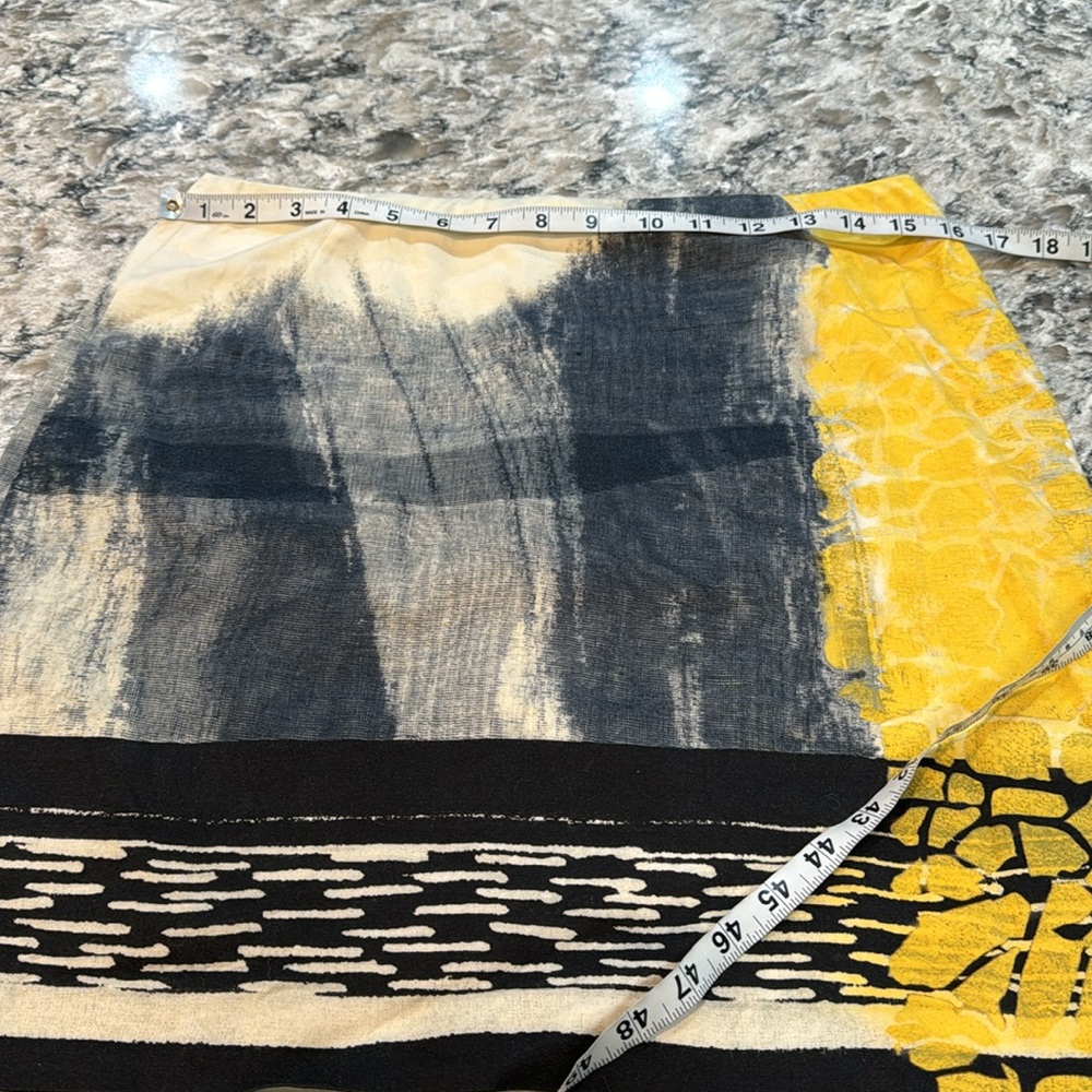 ELIE TAHARI Black and Yellow Abstract Mini Skirt. Size 6 - Picture 9 of 14